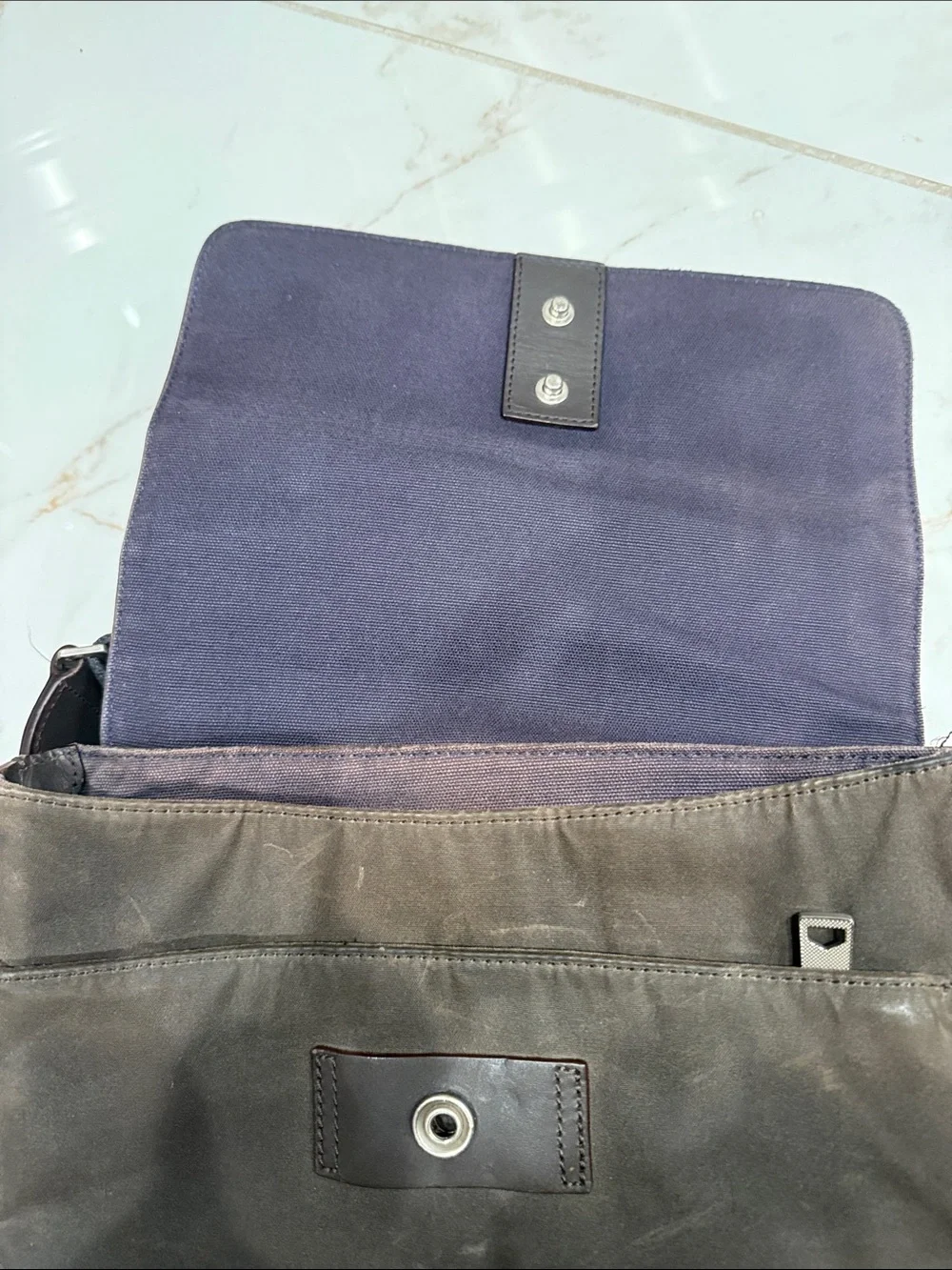 Jack Spade Brown Canvas Messenger with Black Strap
